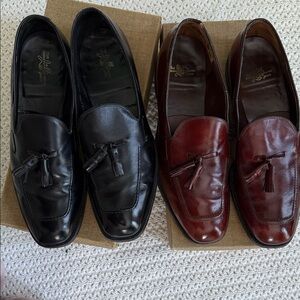 Johnston & Murphy Black and Brown Leather Loafers